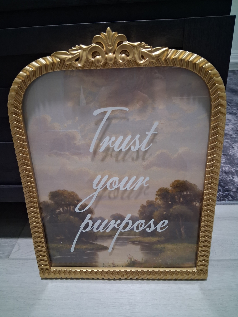 Gold Ornate 'Trust Your Purpose' Wall Art